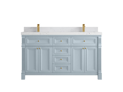 Paris 60 in. W x 22 in. D Double Sink Bathroom Vanity - Willow Bath and Vanity