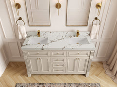 Paris 60 in. W x 22 in. D Double Sink Bathroom Vanity - photo 35