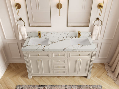 Paris 60 in. W x 22 in. D Double Sink Bathroom Vanity - Willow Bath and Vanity