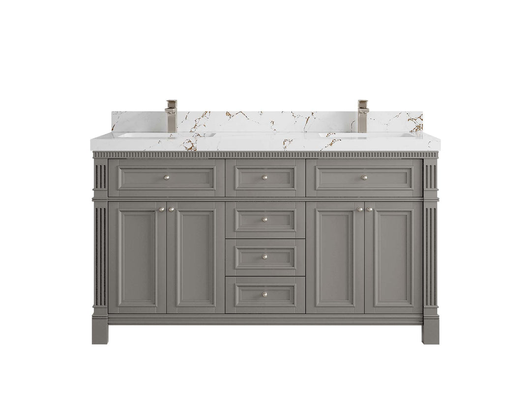 Paris 60 in. W x 22 in. D Double Sink Bathroom Vanity - Willow Bath and Vanity