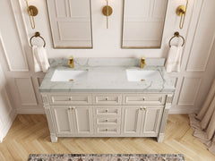 Paris 60 in. W x 22 in. D Double Sink Bathroom Vanity - photo 41