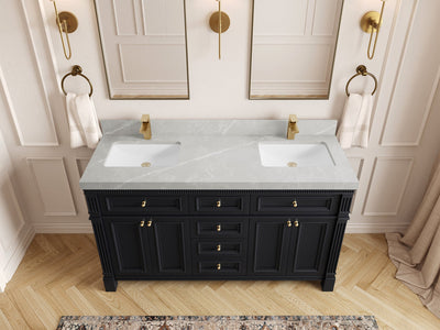 Paris 60 in. W x 22 in. D Double Sink Bathroom Vanity - Willow Bath and Vanity