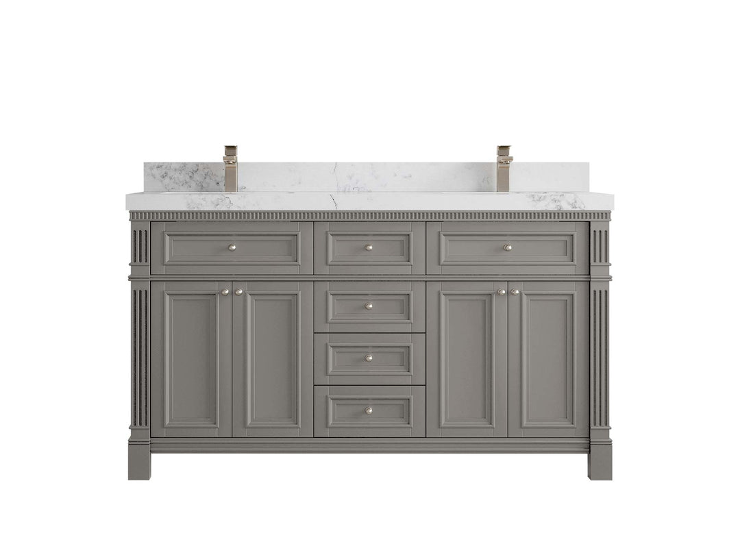Paris 60 in. W x 22 in. D Double Sink Bathroom Vanity - Willow Bath and Vanity