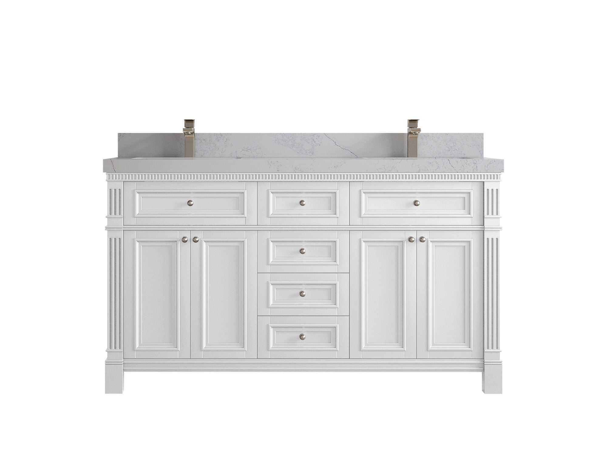 Paris 60 in. W x 22 in. D Double Sink Bathroom Vanity - Willow Bath and Vanity