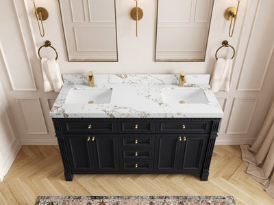 Paris 60 in. W x 22 in. D Double Sink Bathroom Vanity - Willow Bath and Vanity