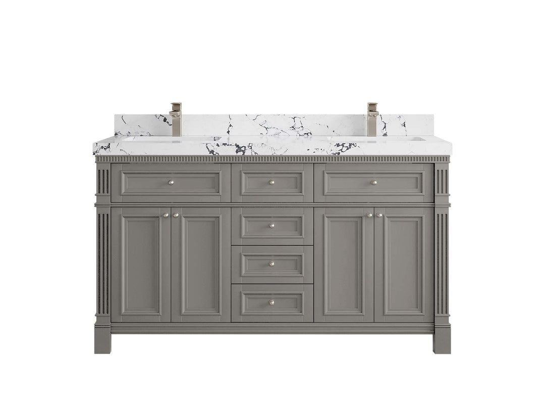 Paris 60 in. W x 22 in. D Double Sink Bathroom Vanity - Willow Bath and Vanity