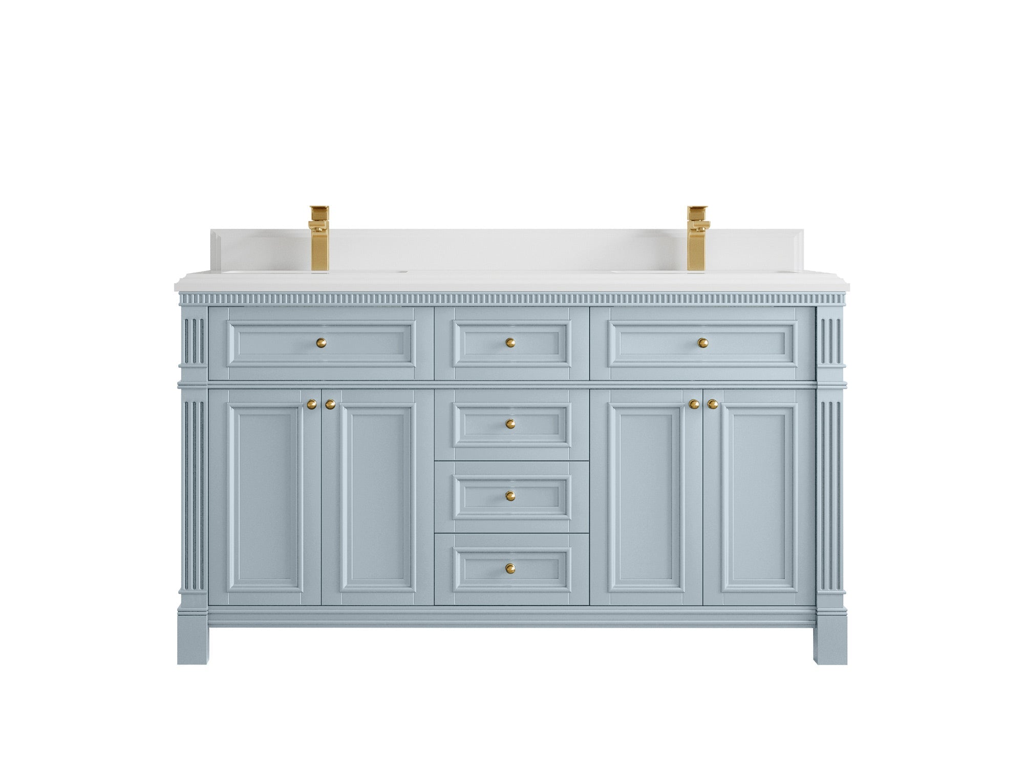 Paris 60 in. W x 22 in. D Double Sink Bathroom Vanity - Willow Bath and Vanity