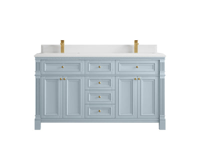 Paris 60 in. W x 22 in. D Double Sink Bathroom Vanity - Willow Bath and Vanity