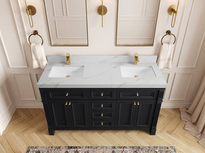 Paris 60 in. W x 22 in. D Double Sink Bathroom Vanity - Willow Bath and Vanity