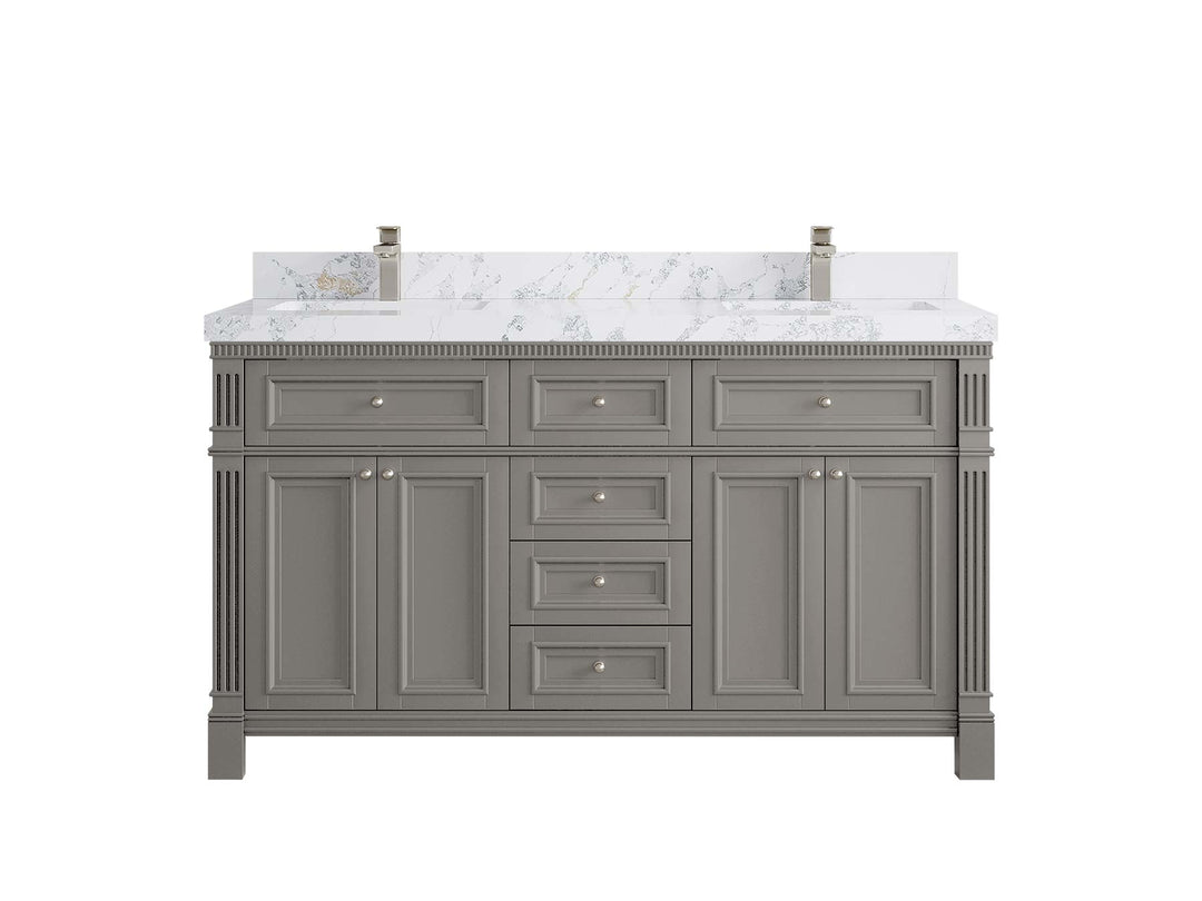 Paris 60 in. W x 22 in. D Double Sink Bathroom Vanity - Willow Bath and Vanity