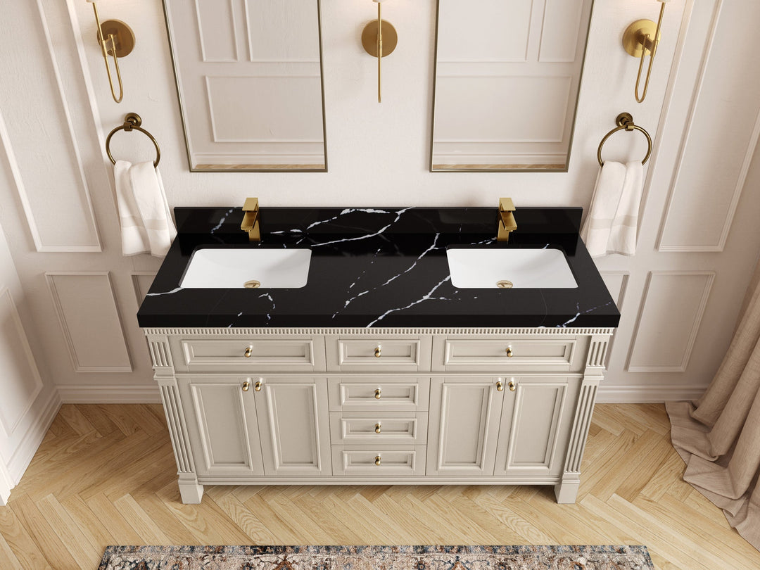 Paris 60 in. W x 22 in. D Double Sink Bathroom Vanity - Willow Bath and Vanity