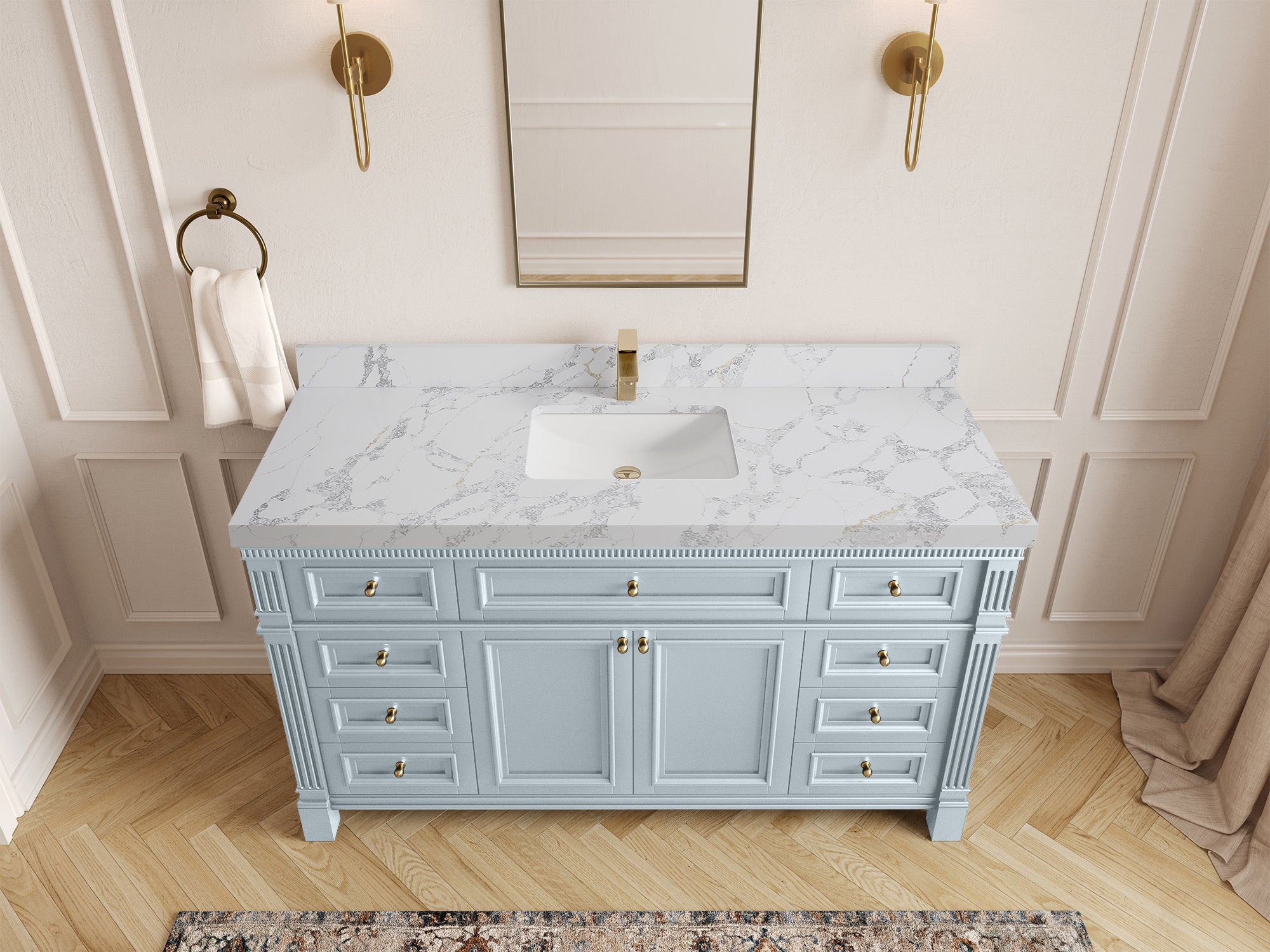 Paris 60 in. W x 22 in. D Single Sink Bathroom Vanity - Willow Bath and Vanity
