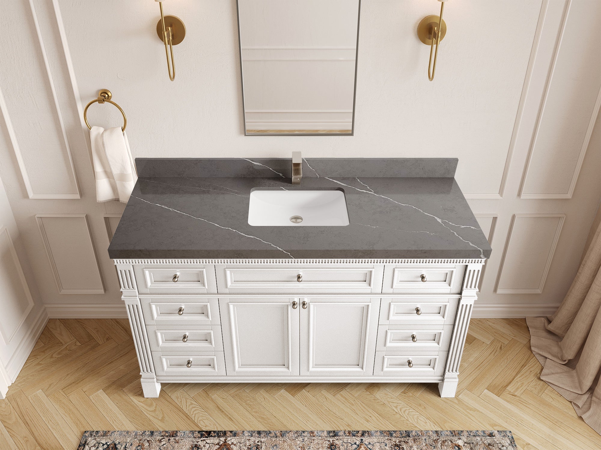 Paris 60 in. W x 22 in. D Single Sink Bathroom Vanity - Willow Bath and Vanity