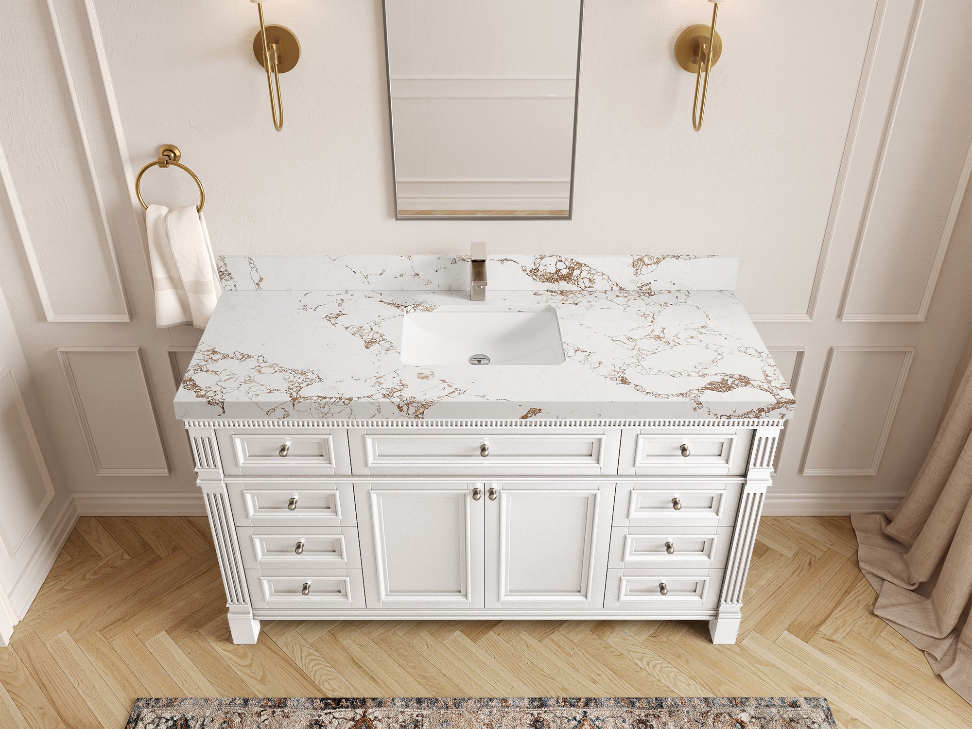 Paris 60 in. W x 22 in. D Single Sink Bathroom Vanity - Willow Bath and Vanity
