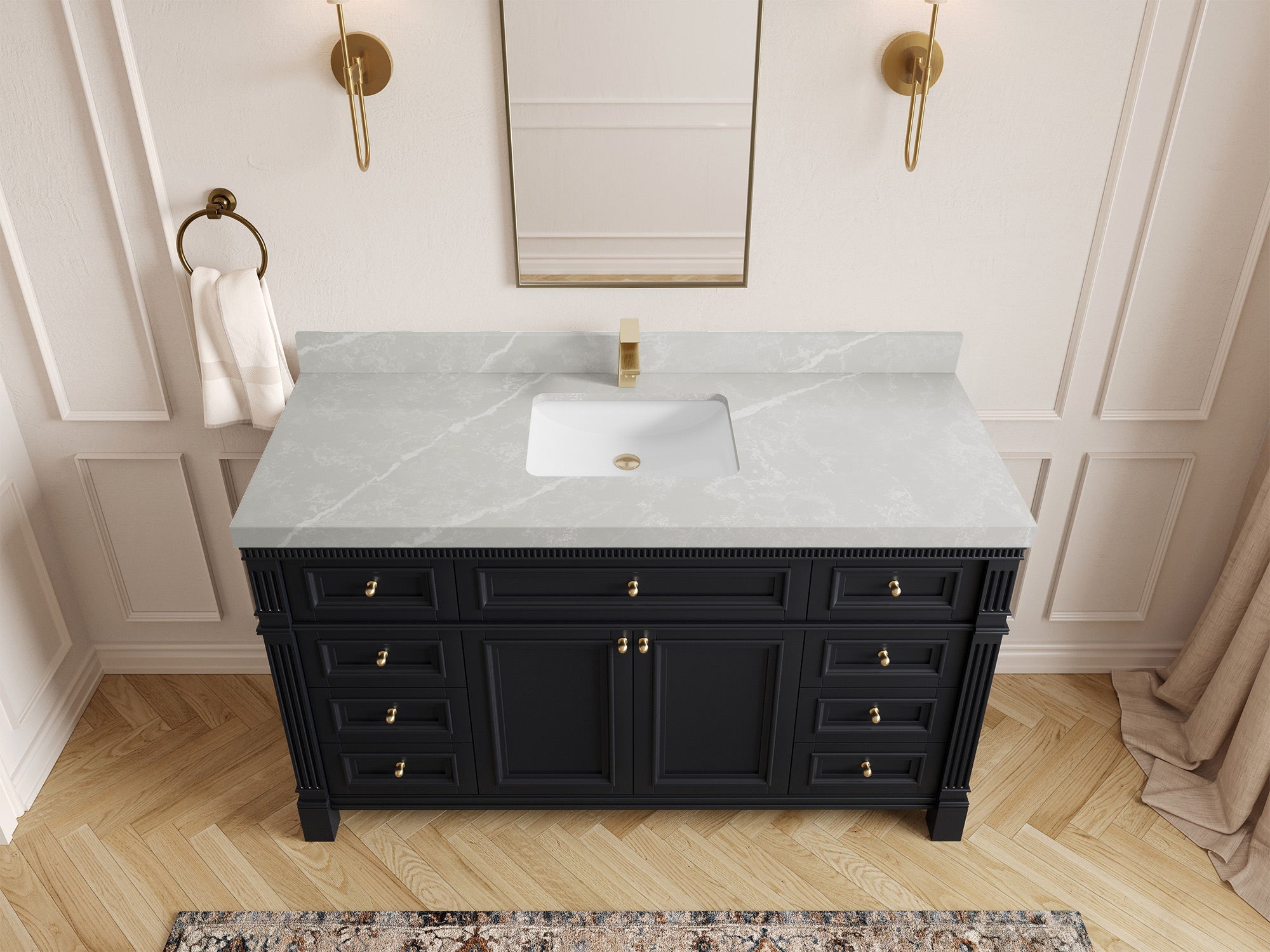 Paris 60 in. W x 22 in. D Single Sink Bathroom Vanity - Willow Bath and Vanity