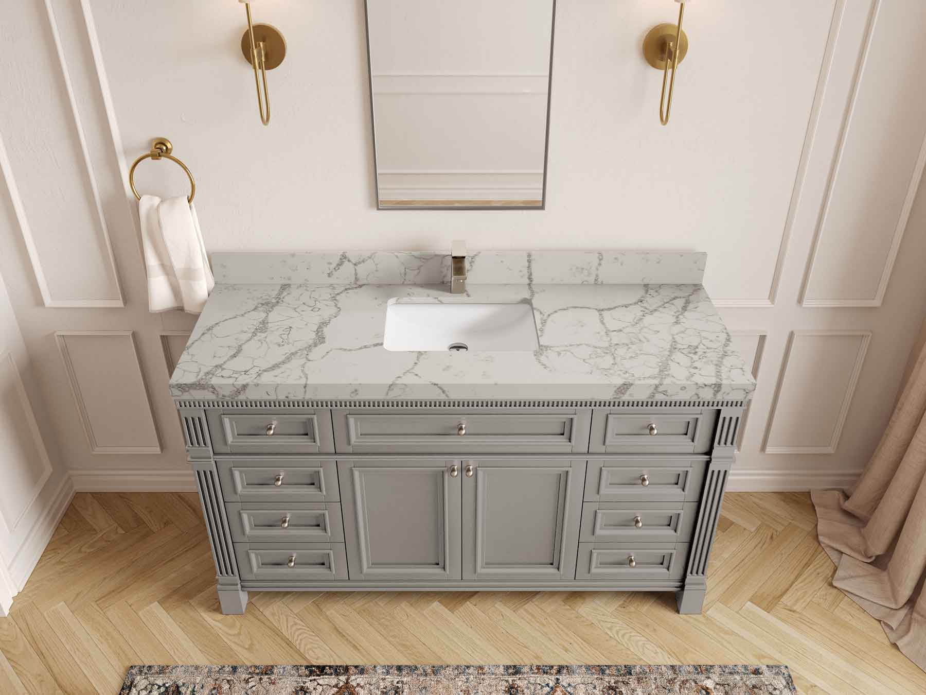 Paris 60 in. W x 22 in. D Single Sink Bathroom Vanity - Willow Bath and Vanity