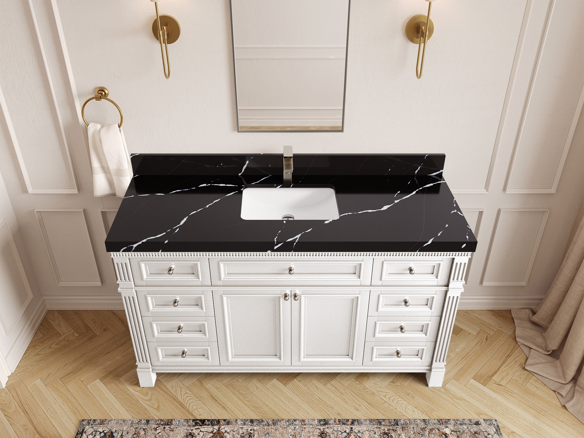 Paris 60 in. W x 22 in. D Single Sink Bathroom Vanity - Willow Bath and Vanity