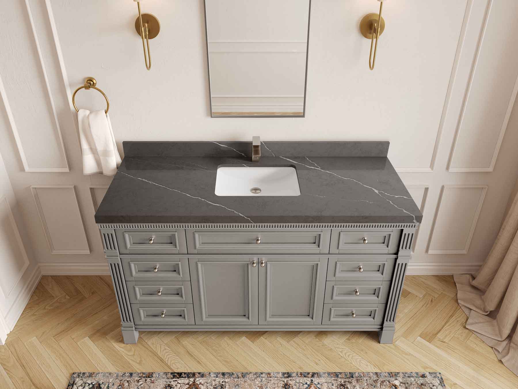Paris 60 in. W x 22 in. D Single Sink Bathroom Vanity - Willow Bath and Vanity