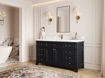 Paris 60 in. W x 22 in. D Single Sink Bathroom Vanity - Willow Bath and Vanity