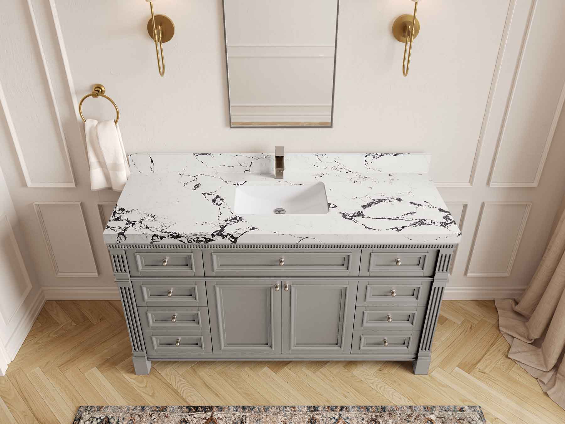 Paris 60 in. W x 22 in. D Single Sink Bathroom Vanity - Willow Bath and Vanity