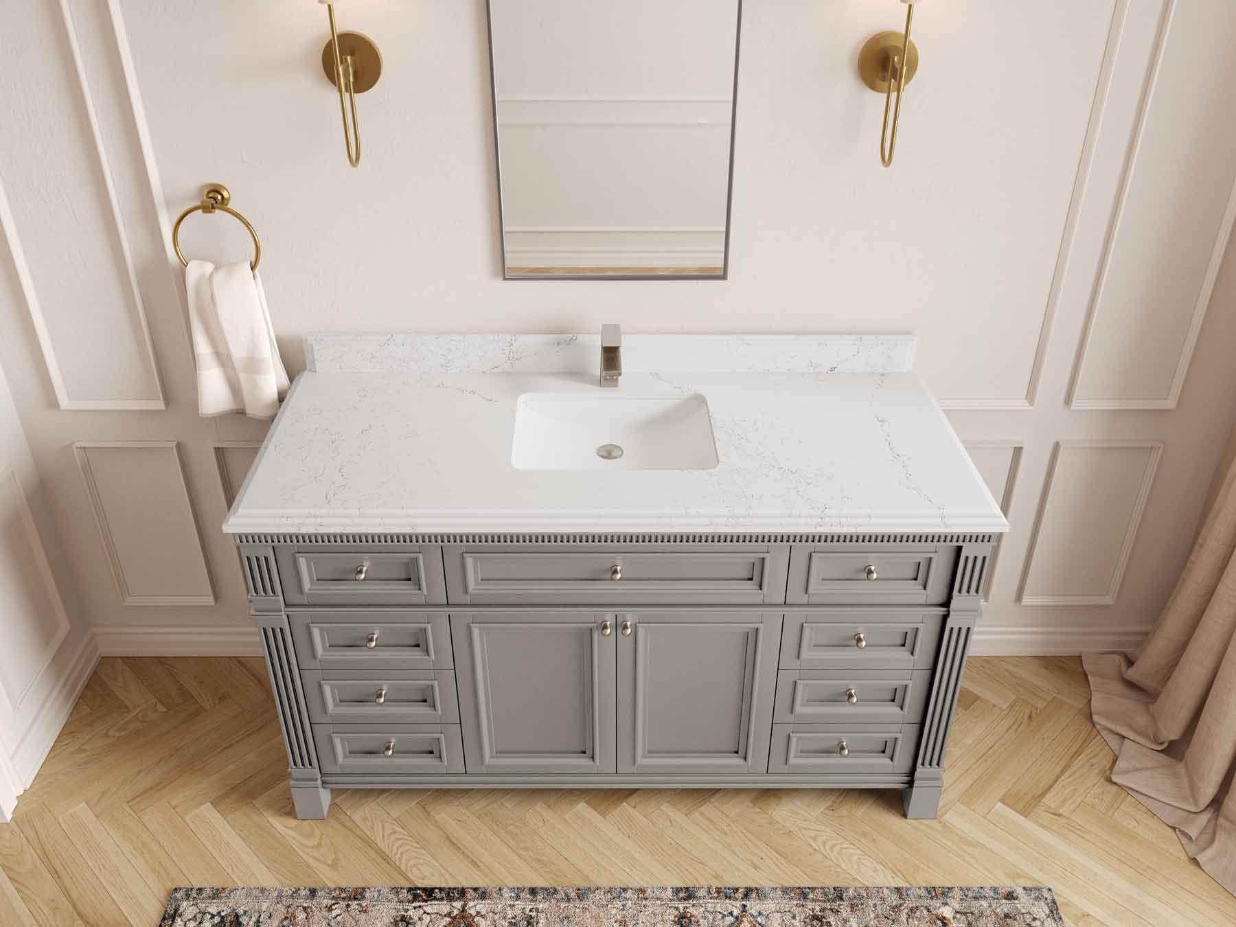 Paris 60 in. W x 22 in. D Single Sink Bathroom Vanity - Willow Bath and Vanity