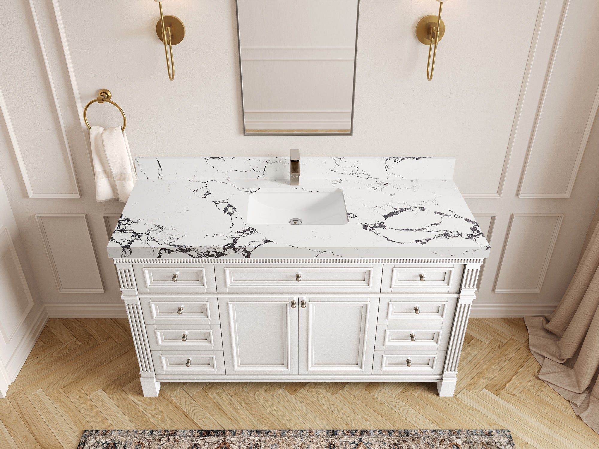 Paris 60 in. W x 22 in. D Single Sink Bathroom Vanity - Willow Bath and Vanity