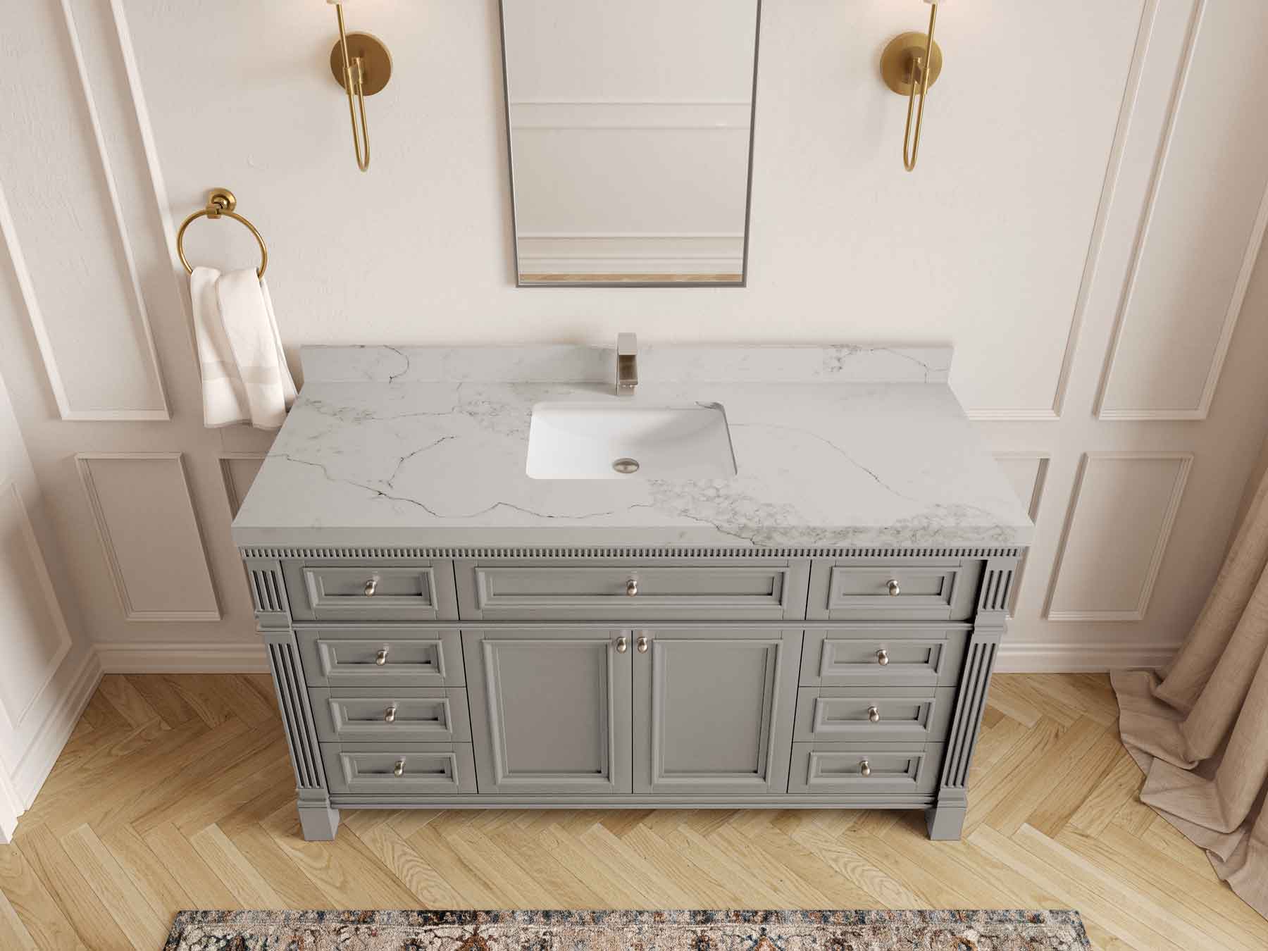Paris 60 in. W x 22 in. D Single Sink Bathroom Vanity - Willow Bath and Vanity