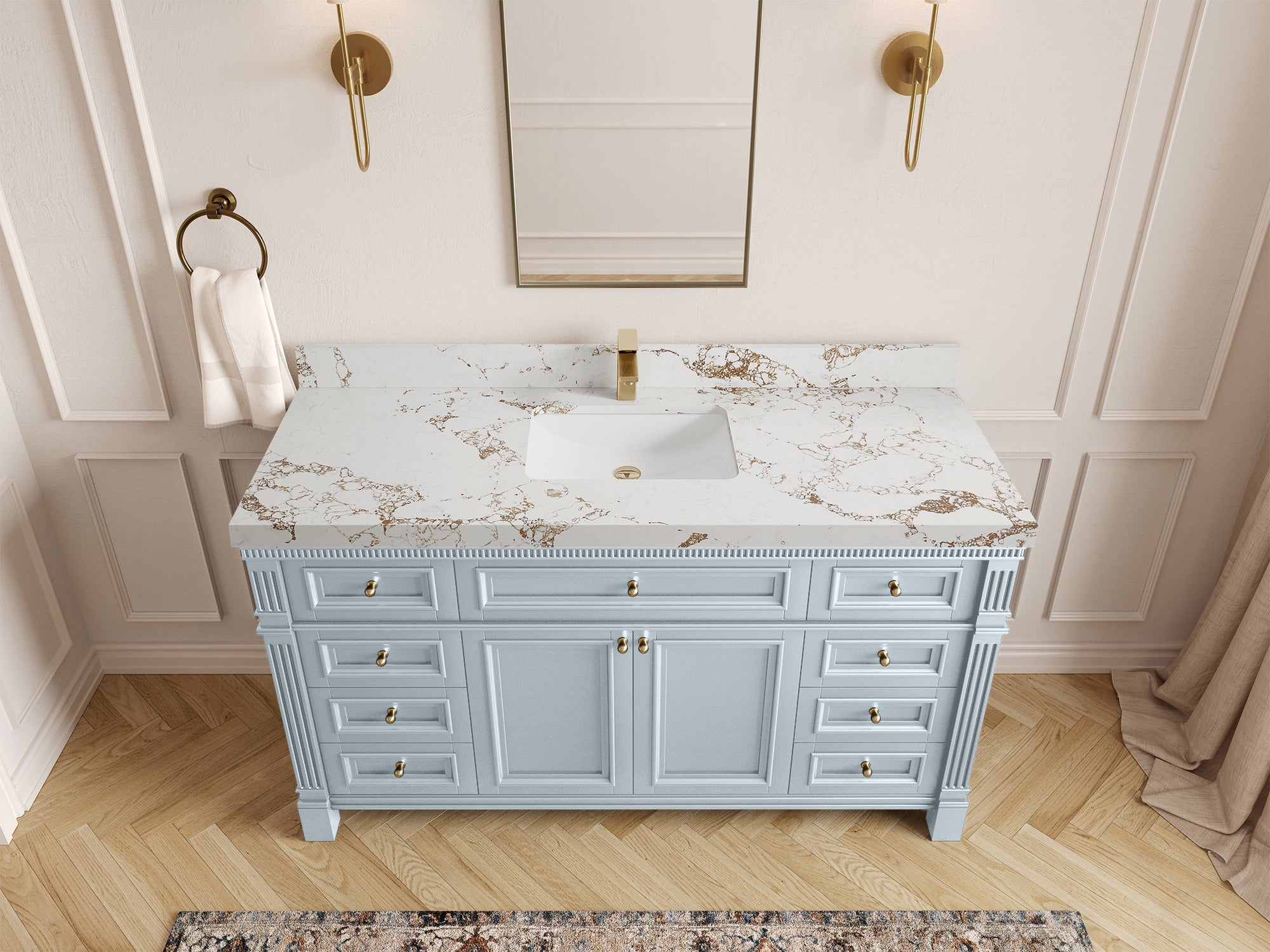 Paris 60 in. W x 22 in. D Single Sink Bathroom Vanity - Willow Bath and Vanity