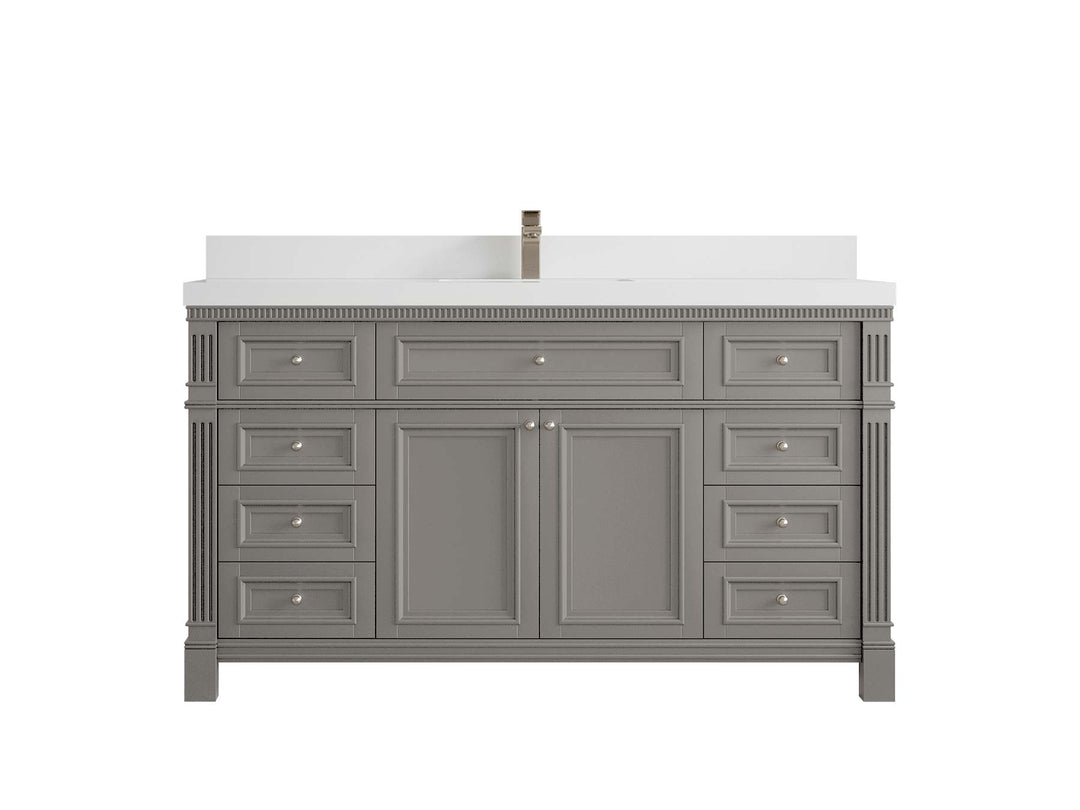 Paris 60 in. W x 22 in. D Single Sink Bathroom Vanity - Willow Bath and Vanity