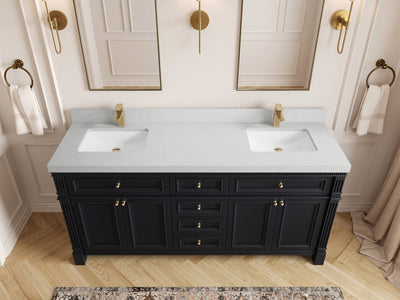Paris 72 in. W x 22 in. D Double Sink Bathroom Vanity - Willow Bath and Vanity