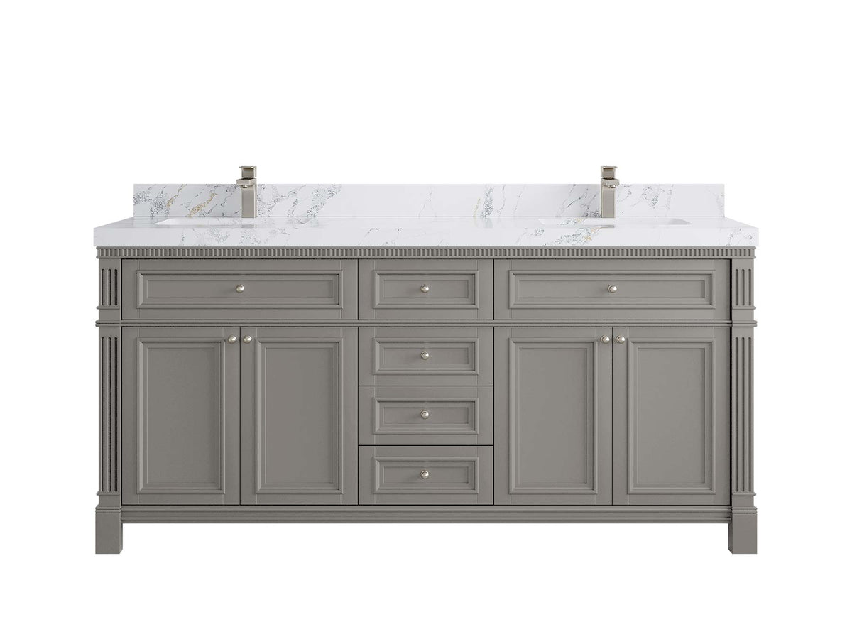 Paris 72 in. W x 22 in. D Double Sink Bathroom Vanity - Willow Bath and Vanity
