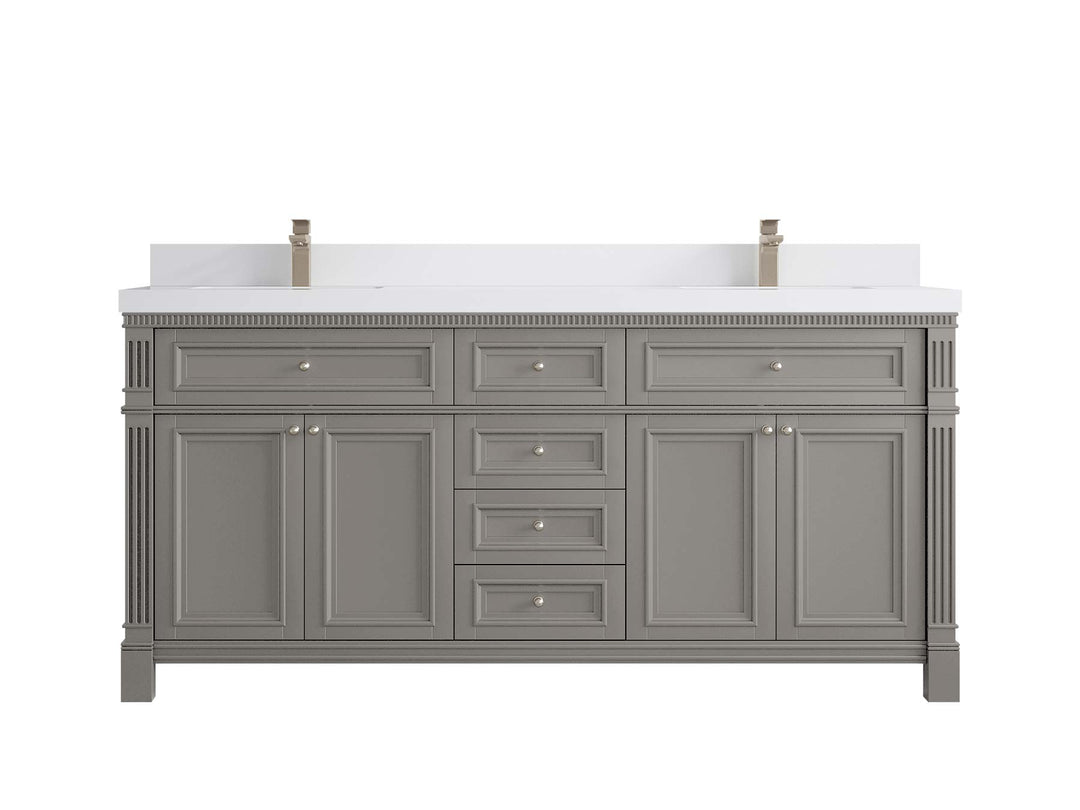 Paris 72 in. W x 22 in. D Double Sink Bathroom Vanity - Willow Bath and Vanity