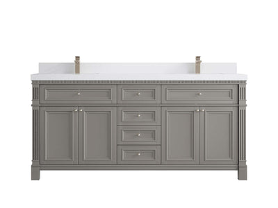 Paris 72 in. W x 22 in. D Double Sink Bathroom Vanity - Willow Bath and Vanity
