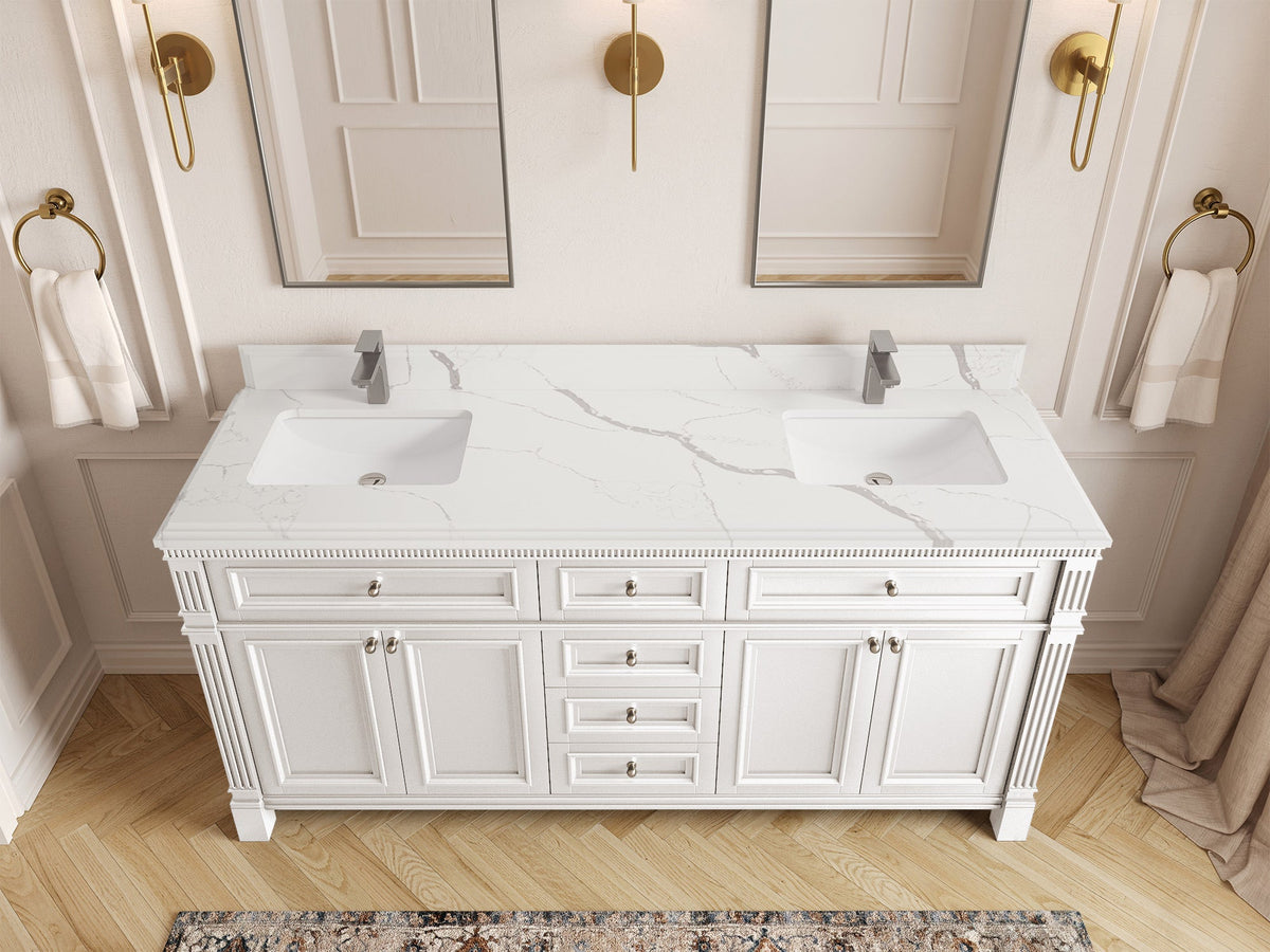 Paris 72 in. W x 22 in. D Double Sink Bathroom Vanity - Willow Bath and Vanity