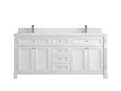 Paris 72 in. W x 22 in. D Double Sink Bathroom Vanity - Willow Bath and Vanity