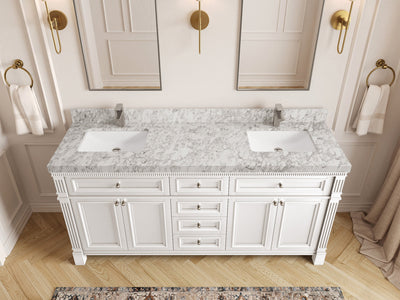 Paris 72 in. W x 22 in. D Double Sink Bathroom Vanity - Willow Bath and Vanity