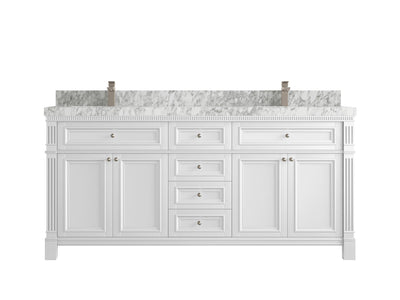 Paris 72 in. W x 22 in. D Double Sink Bathroom Vanity - Willow Bath and Vanity