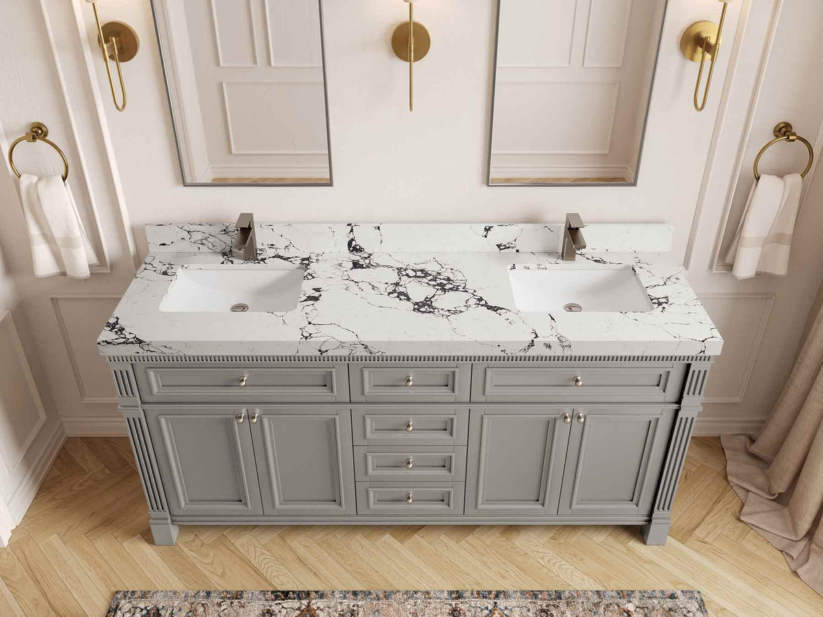 Paris 72 in. W x 22 in. D Double Sink Bathroom Vanity - Willow Bath and Vanity