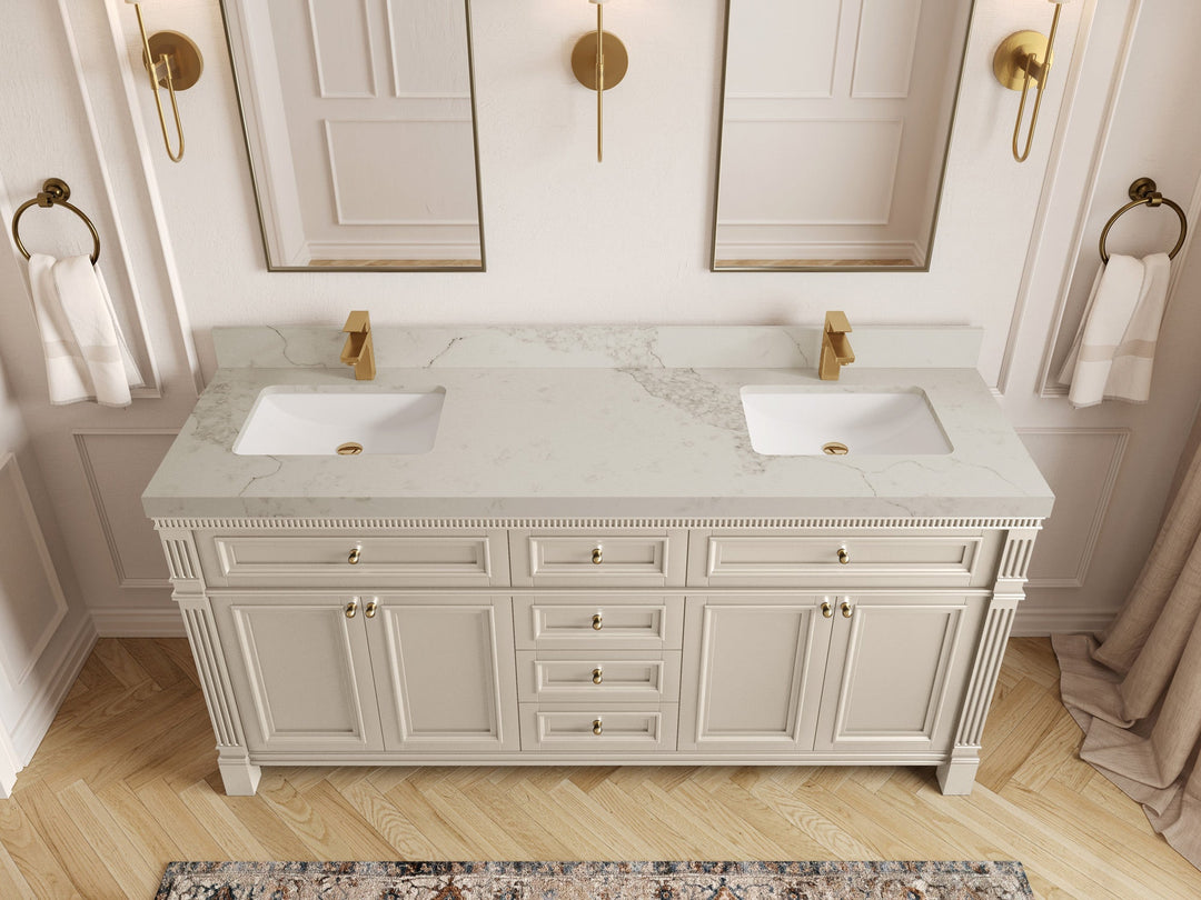 Paris 72 in. W x 22 in. D Double Sink Bathroom Vanity - Willow Bath and Vanity