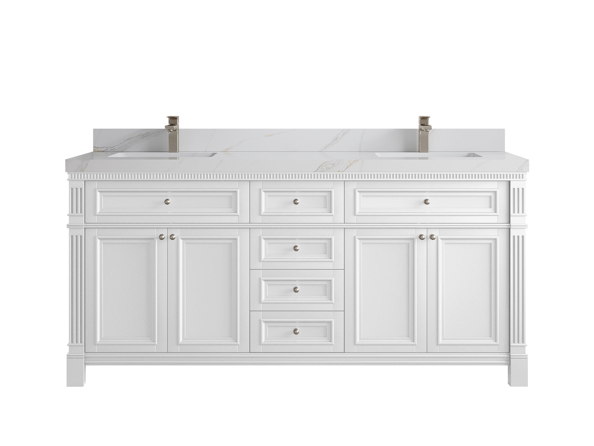 Paris 72 in. W x 22 in. D Double Sink Bathroom Vanity - Willow Bath and Vanity