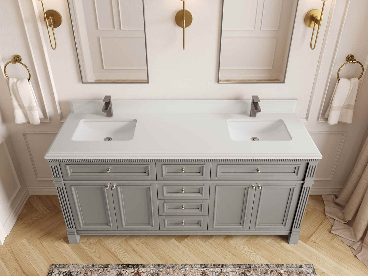 Paris 72 in. W x 22 in. D Double Sink Bathroom Vanity - Willow Bath and Vanity