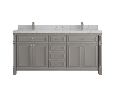 Paris 72 in. W x 22 in. D Double Sink Bathroom Vanity - Willow Bath and Vanity