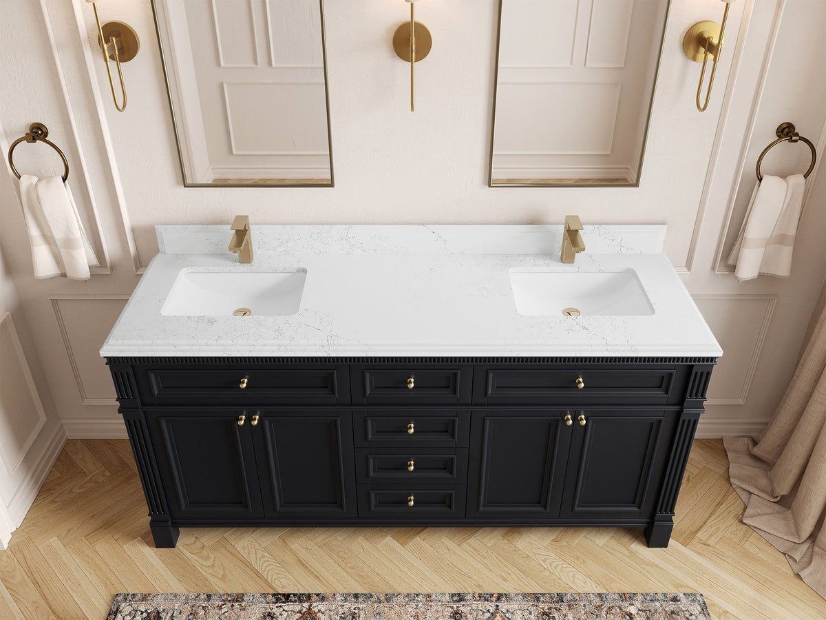 Paris 72 in. W x 22 in. D Double Sink Bathroom Vanity - Willow Bath and Vanity
