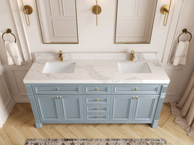 Paris 72 in. W x 22 in. D Double Sink Bathroom Vanity - Willow Bath and Vanity