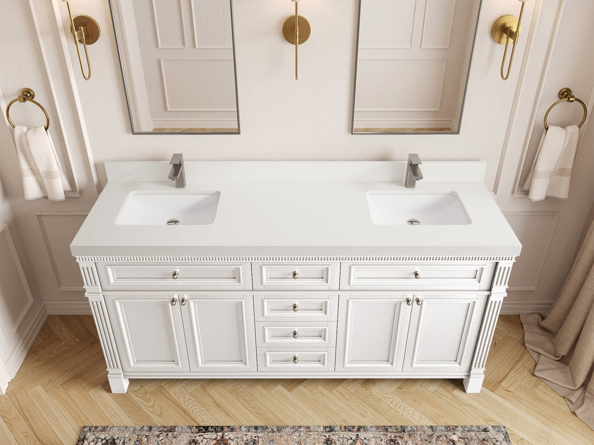 Paris 72 in. W x 22 in. D Double Sink Bathroom Vanity
