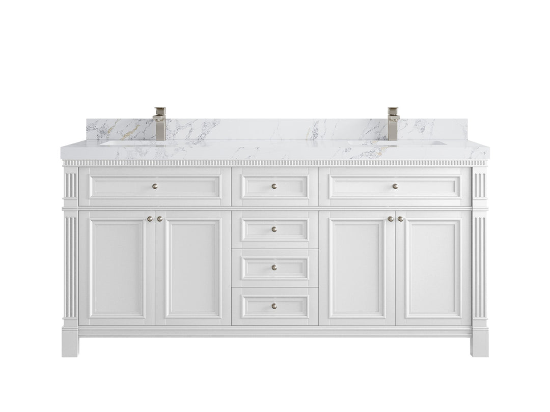 Paris 72 in. W x 22 in. D Double Sink Bathroom Vanity - Willow Bath and Vanity
