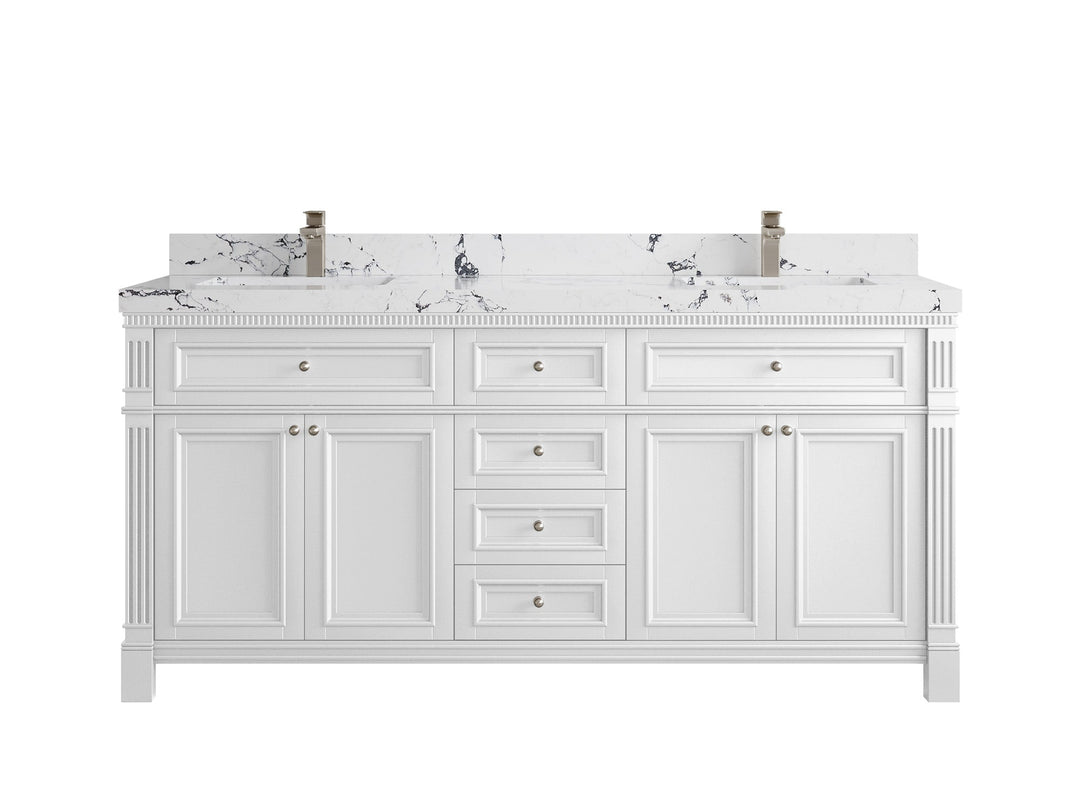 Paris 72 in. W x 22 in. D Double Sink Bathroom Vanity - Willow Bath and Vanity