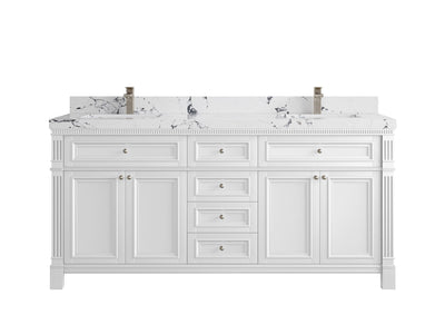 Paris 72 in. W x 22 in. D Double Sink Bathroom Vanity - Willow Bath and Vanity