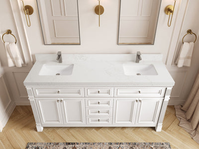 Paris 72 in. W x 22 in. D Double Sink Bathroom Vanity - Willow Bath and Vanity