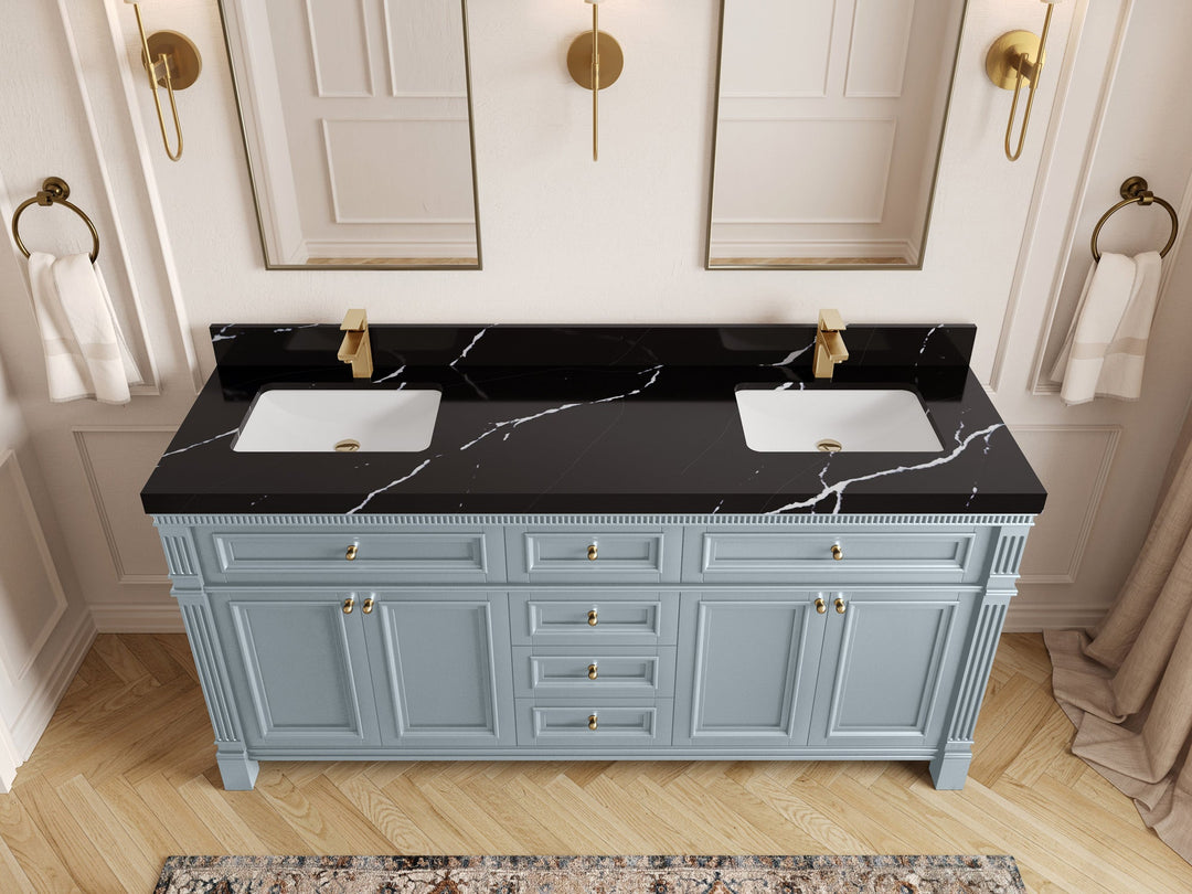 Paris 72 in. W x 22 in. D Double Sink Bathroom Vanity | 
              
                Blue Heather
                
                  
             - PRS_BLU_CA_BK_72D - photo №16